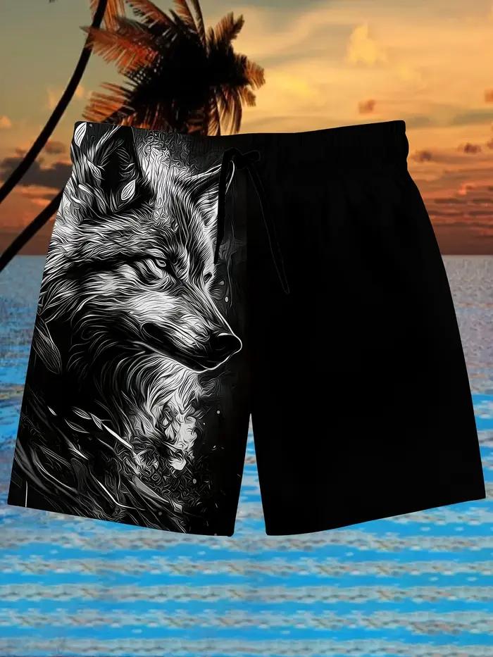 Shorts pour hommes motif loup-chien 2026 – Classique