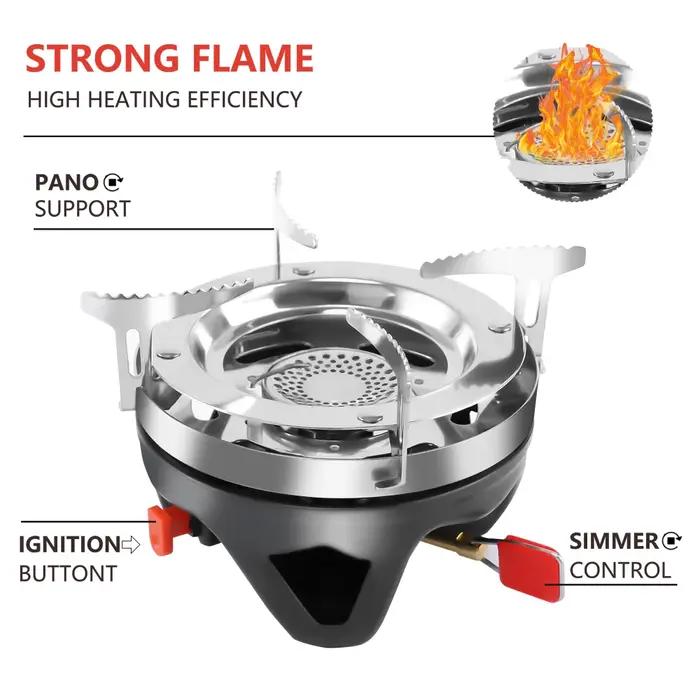 APG Portable 1400ml système de cuisson randonnée en plein air Camping poêle échangeur de chaleur Pot