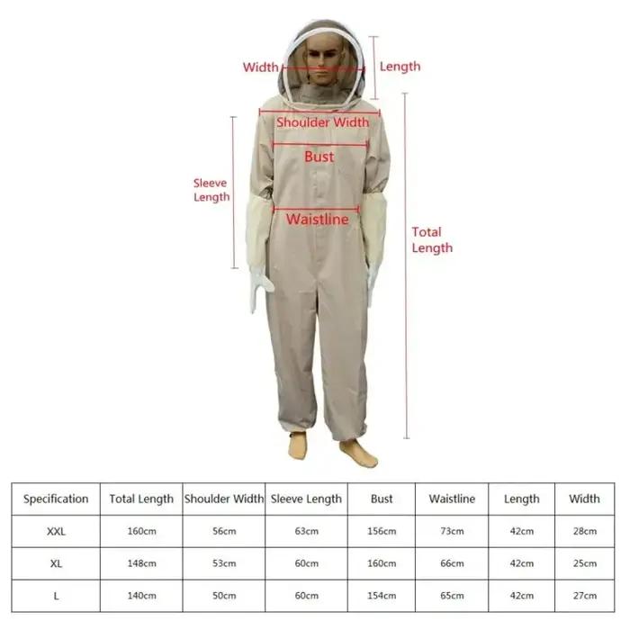 1 ensemble professionnel ventilé pour apiculture, combinaison de maintien des abeilles avec gants