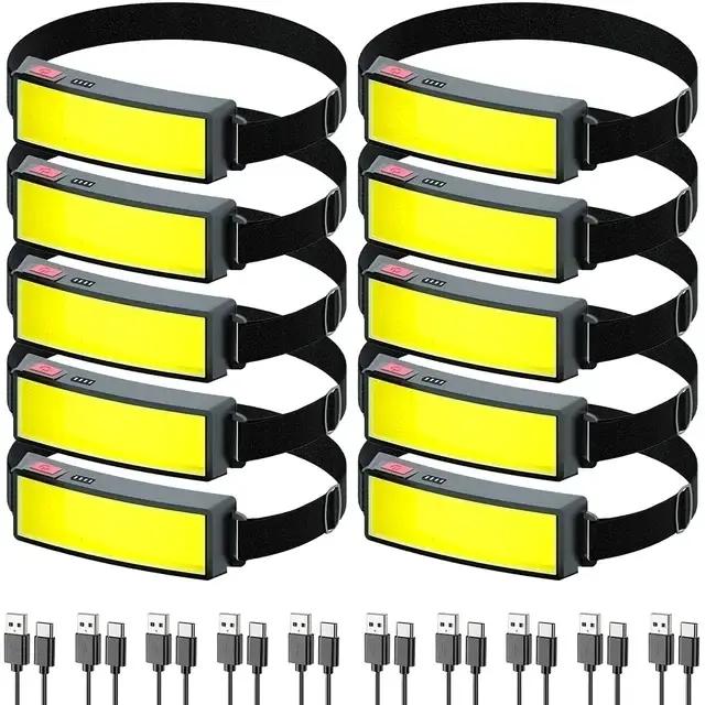 Lampe frontale COB puissante rechargeable par USB étanche pour pêche de nuit camping randonnée exploration de grottes occasions spéciales