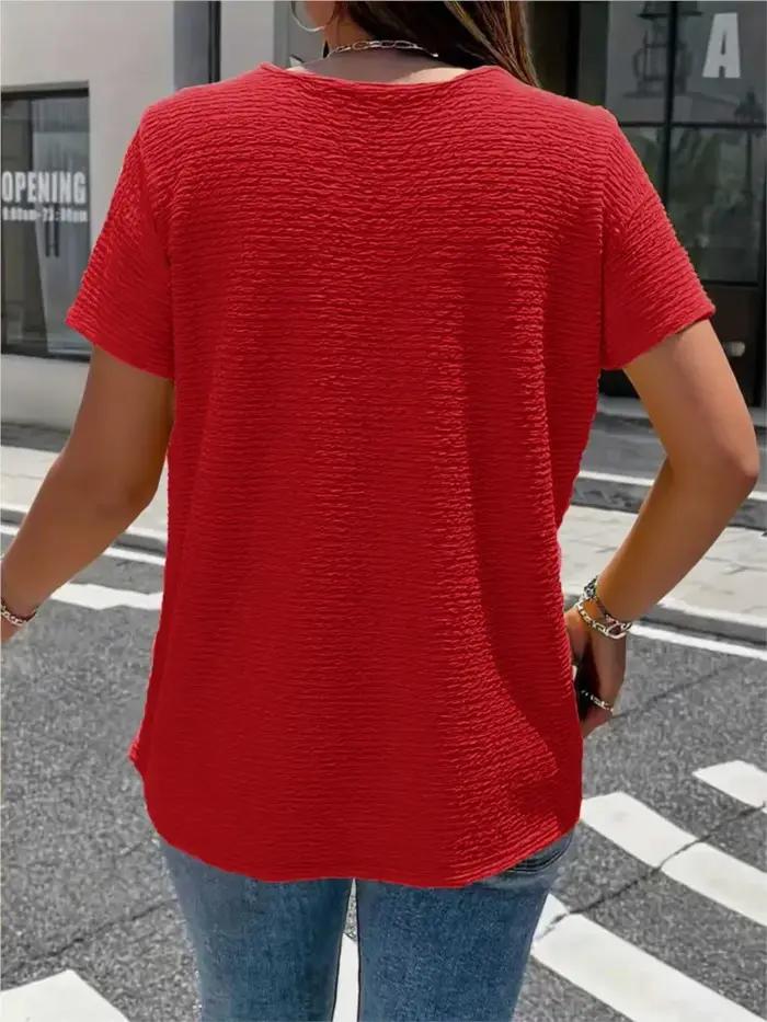 Vêtements décontractés pour femmes grandes tailles 2XL 3XL 4XL 5XL 6XL 2026 Mode Couleur unie Manches courtes T-shirts amples Tops élégants pour femmes