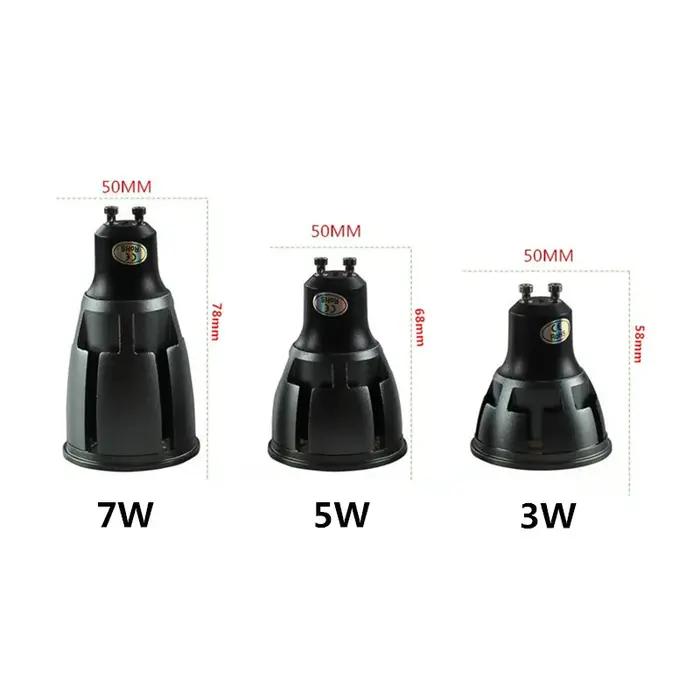 Ampoule de projecteur Led GU10 3W 5W 7W 110v 220v 240v, lampe COB blanc chaud 3000k blanc naturel 40