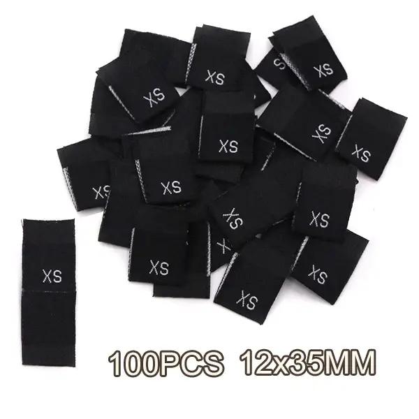 100 pièces étiquette de taille de vêtements noir blanc XS S M L XL 2XL 3XL 4XL étiquettes de vêtemen