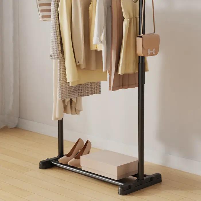 Séchoir à linge multifonctionnel en fer noir pour sécher et ranger les vêtements et accessoires occasions intérieures et extérieures