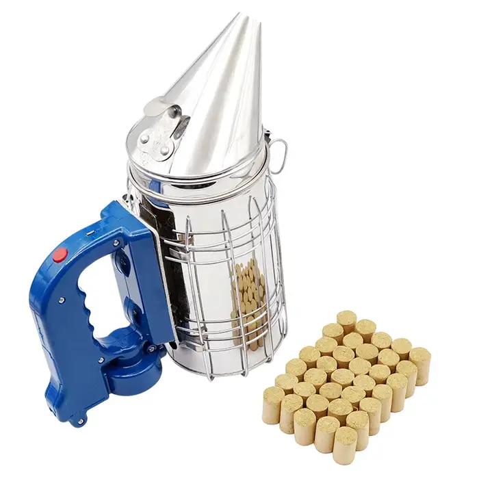 Outil pour apiculture, fumeur électrique pour abeilles, avec bouclier thermique, bombe à fumée, équi