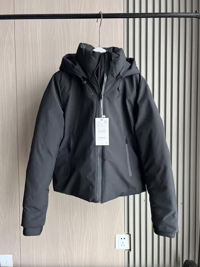 ETJ 2025 automne/hiver nouveau femmes court imitation vent imperméable à capuche épais chaud coton v