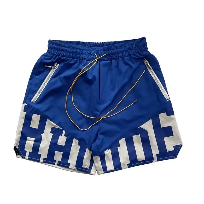 RHUDE – short de sport décontracté avec logo et lettres, surdimensionné, avec cordon de serrage, noi