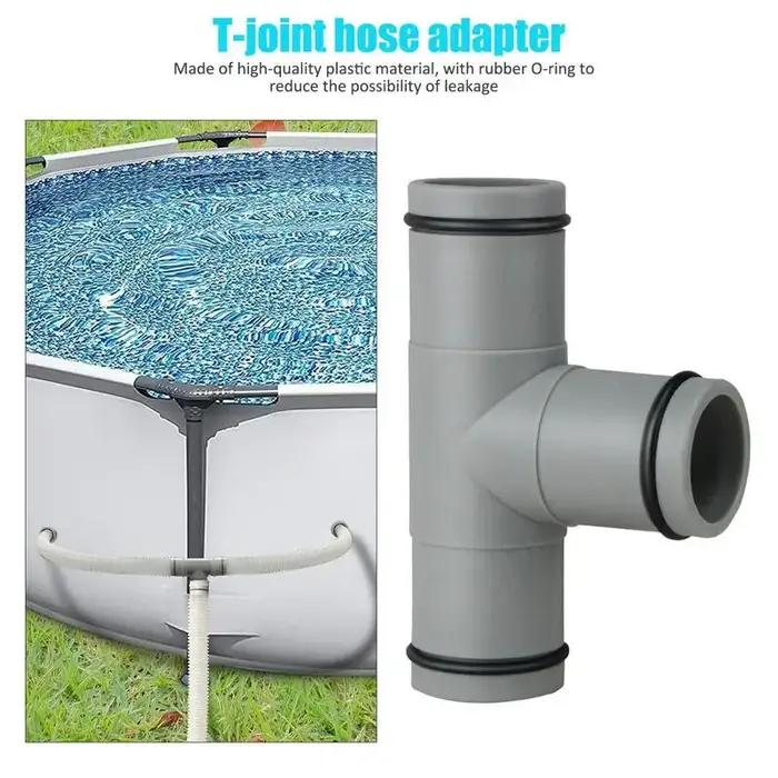 Joint en T pour tuyau d'eau en matériau PP de haute qualité pour piscine, adaptateur de remplacement de tuyau de 32MM, blanc ou rouge, joint droit pour piscine, accessoire de filtration polyvalent
