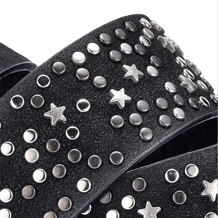 BOKADIAO femmes ceinture Punk boucle ardillon Vintage géométrie Rivets luxe dame Original ceintures