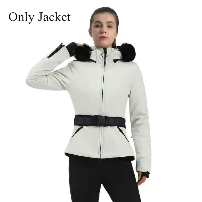 Pardessus de ski à capuche coupe-vent pour femmes survêtement thermique veste de montagne vêtements de neige sports de plein air hiver 2025 modèle 506