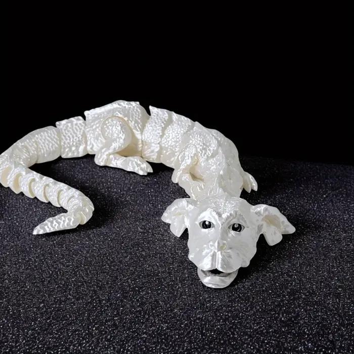 Dragon de chien imprimé en 3d, articulé rotatif, modèle de Simulation de mobilité articulée, ornement de bureau, décoration de maison, cadeau