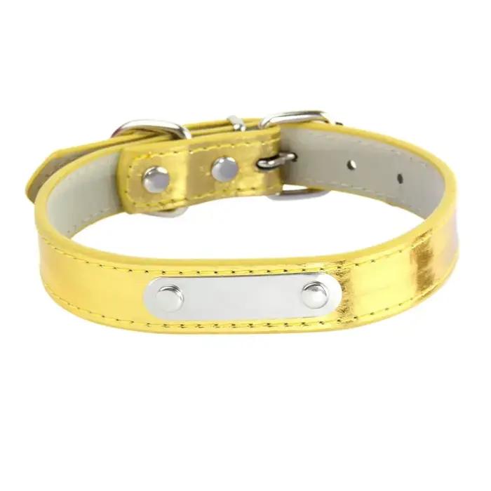 Collier personnalisé en cuir scintillant pour chiens de petite, moyenne et grande taille, parfait pour promenades et voyages