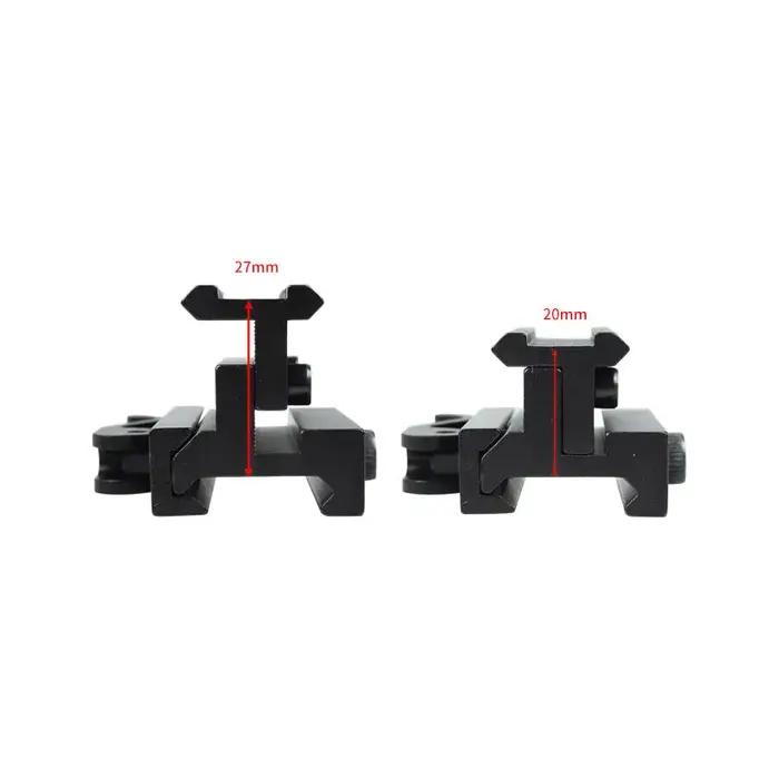 Base de montage d'optique à décalage de 45 degrés, rail latéral incliné Picatinny de 20 mm, base de rail à angle réglable pour viseur tactique, point rouge, laser