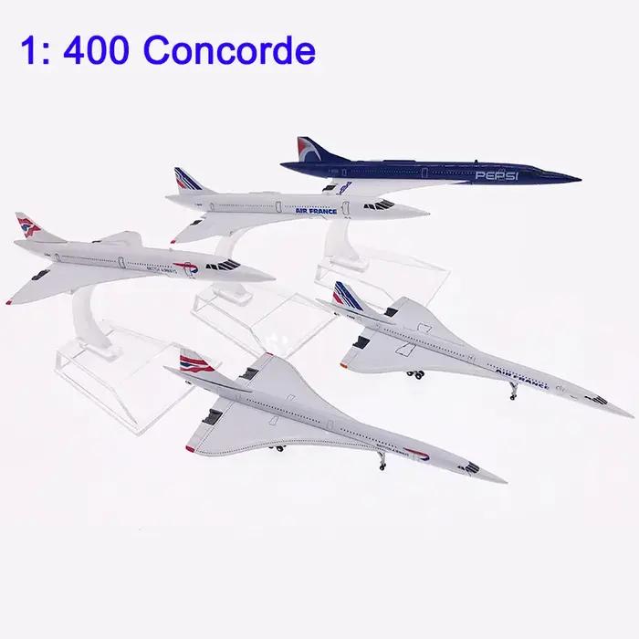 1: 400 Concorde Air France British Airways modèle d'avion supersonique en alliage métallique moulé sous pression