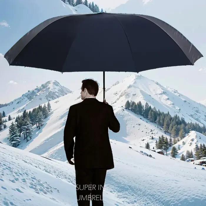Parapluie pliant surdimensionné de 130cm tissu en nylon 190T résistant pour protection solaire et pluvieuse voyage et usage familial