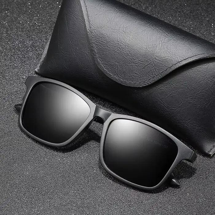 Lunettes de vélo Glazzy polarisées en TR-90 pour hommes et femmes protection UV400 activités extérieures pêche conduite style rectangulaire durable