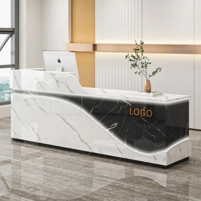Bureaux de réception Glamour pour personnes âgées, comptoir de Bar de luxe professionnel personnalisé, meubles commerciaux classiques pour Salon de coiffure