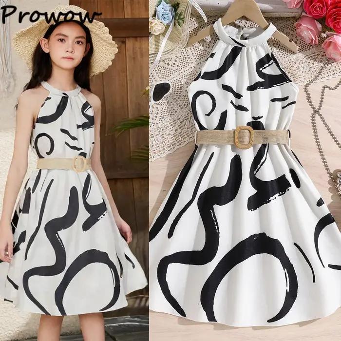 Robe d'été pour adolescentes de 8 à 12 ans, tenue de plage, dos nu, vêtements de vacances