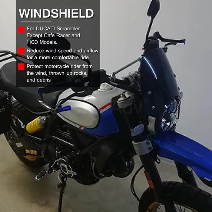 Pare-brise pour Ducati Scrambler 400 803 2015-2020 Street Classic Desert Sled Motorcycle Sport Fly S