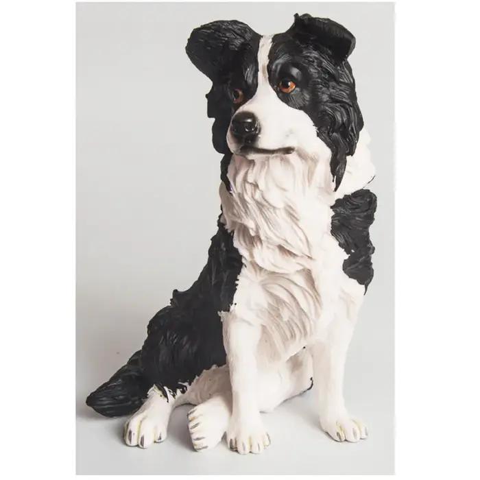 Figurine Sculpture Réaliste Chien Border Collie Modèle en Plastique Simulation Animale Jouet Éducatif pour Enfants Décoration de Bureau et Maison Anniversaire
