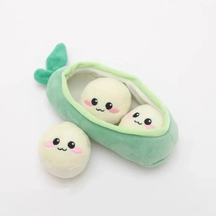 Jouet pour chien en peluche en forme de coquille de pois