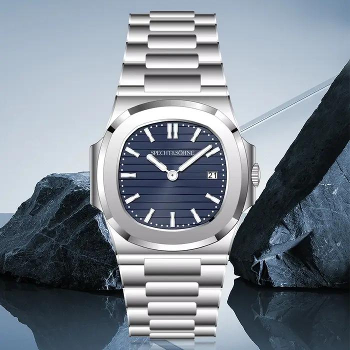 Montre de luxe Specht & Söhne 39MM quartz homme slim cristal saphir étanche 50M