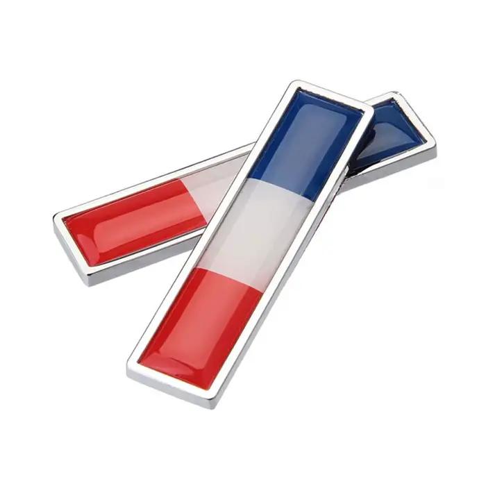 1 paire pays drapeau National France autocollants en métal chaud style de voiture moto accessoires Badge étiquette