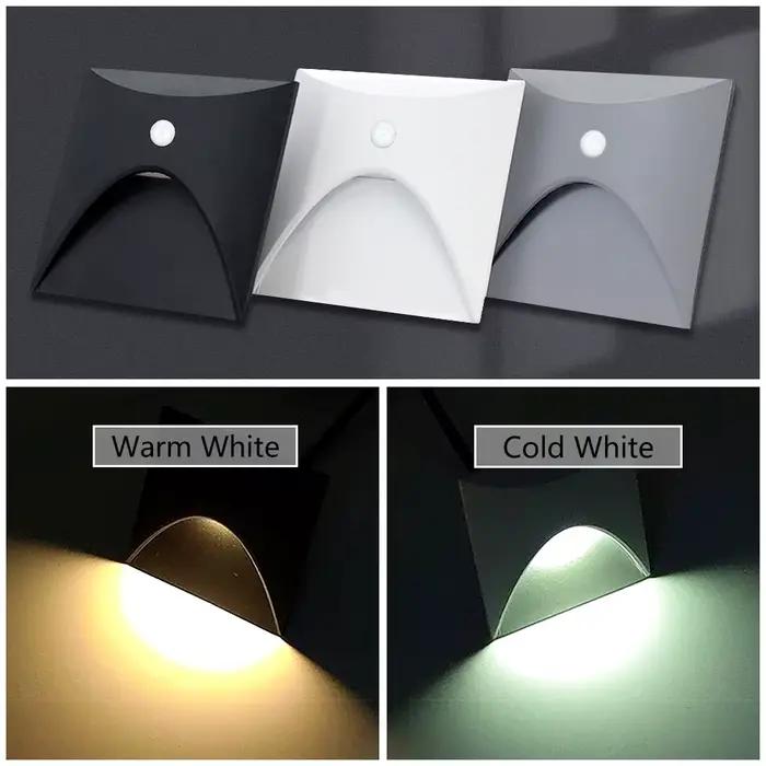 SANDIY Lampe d'escalier extérieure à détecteur de mouvement Lampe murale d'extérieur Sconce Garden Y