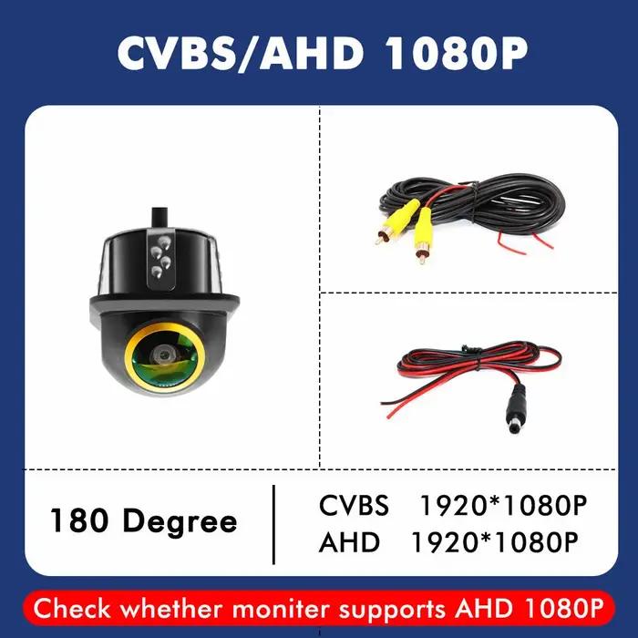 Smartour AHD 180 degrés objectif Fisheye voiture arrière côté caméra de recul grand Angle