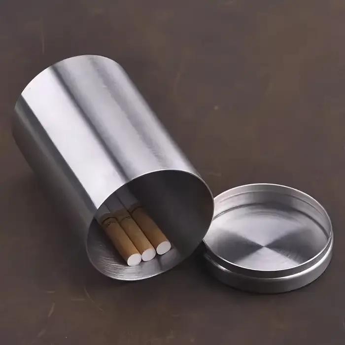 Boîte à cigarettes vide en acier inoxydable, grande capacité pour 50 cigarettes, étui à tabac portable créatif pour hommes, utilisable