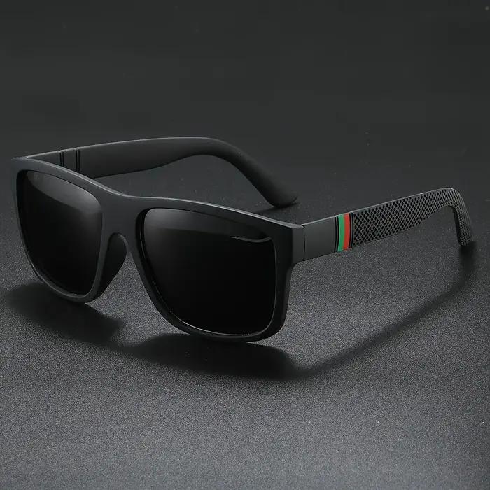 Lunettes de soleil vintage à la mode carrées polarisées pour hommes en polycarbonate pour conduire et occasions décontractées