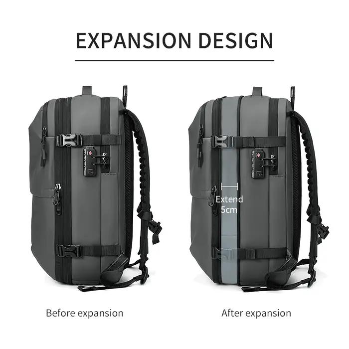 Sac à dos de voyage à compression sous vide pour hommes, sac à dos pour ordinateur portable 17 pouce