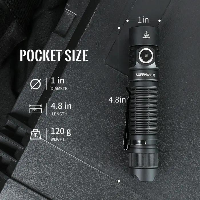 Sofirn SP31 V3 18650 lampe de poche tactique 2000lm SST40/519A torche Rechargeable lancer 269M USB C