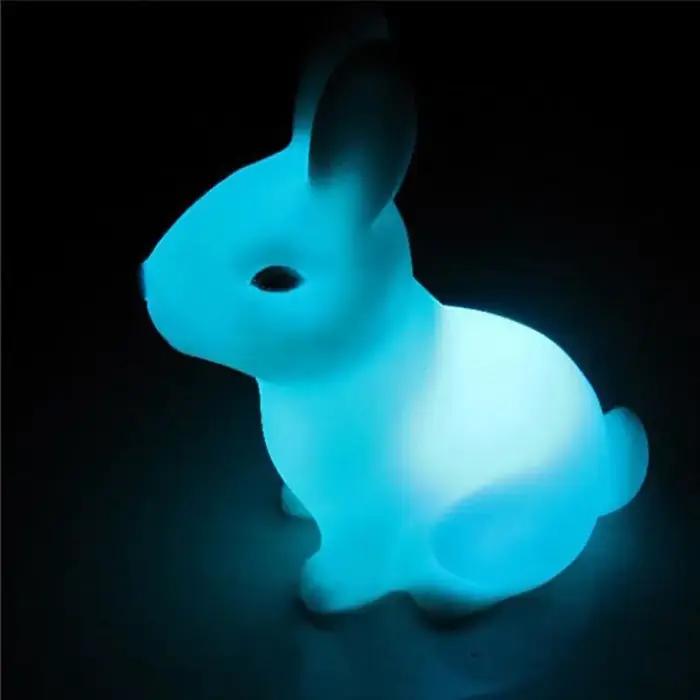 Veilleuses lapin colorées pour enfants, cadeaux pour bébés, lampe lapin Animal mignon de dessin anim