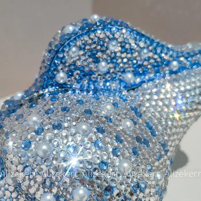 Sac de soirée Alizekerr 3D en forme de coquillage avec strass pour femme 2026 – Magnifique sac à mai