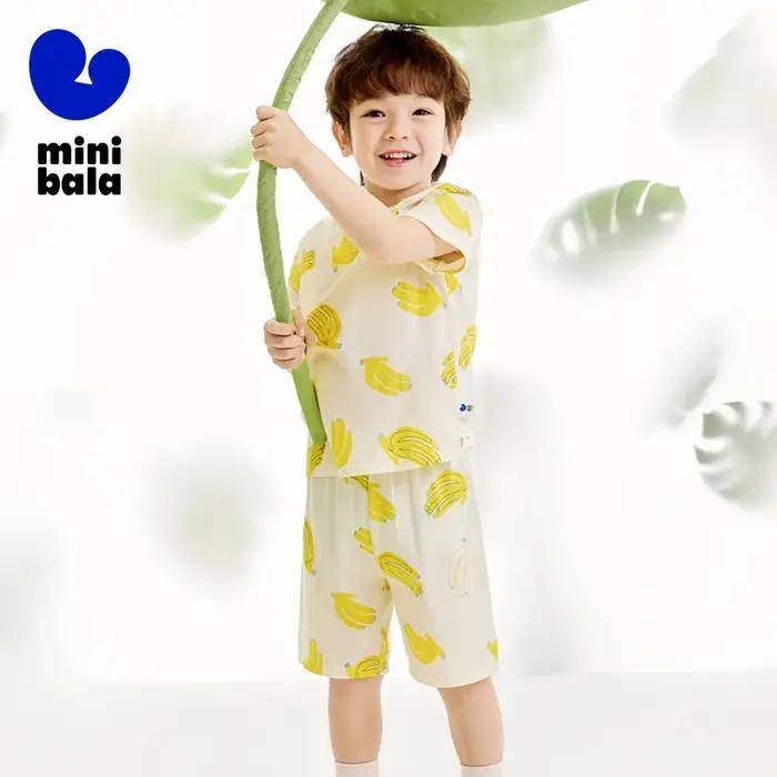 Mini Bala Homewear Set pour enfants, pyjama respirant, pur coton, vêtements d'intérieur d'été, unise