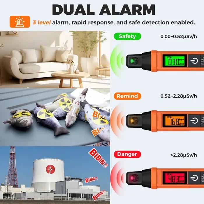 Détecteur de rayonnement nucléaire portable ND01 avec alarme sonore/lumineuse