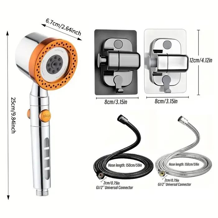 Spray Spa Shower Head ABS Portable Haute Pression Grand Débit avec Bouton Stop Filtre Universel Douche
