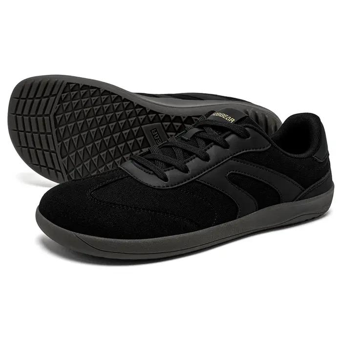 HOBIBEAR pieds nus baskets à bout large unisexe zéro goutte minimaliste chaussures en toile antidérapant à lacets marche