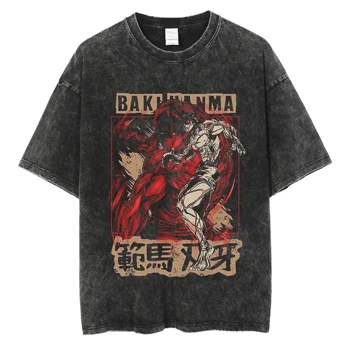 Baki imprimé Vintage coton t-shirts pour hommes femmes été décontracté surdimensionné T-Shirt