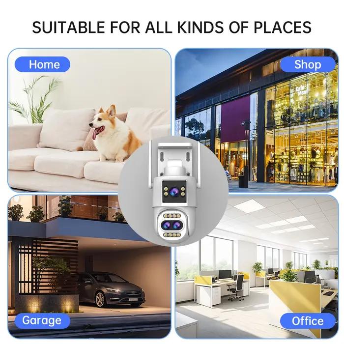 Caméra sécurité extérieure Jooan 5K 4K HD WiFi PTZ triple objectif zoom 10x tracking automatique