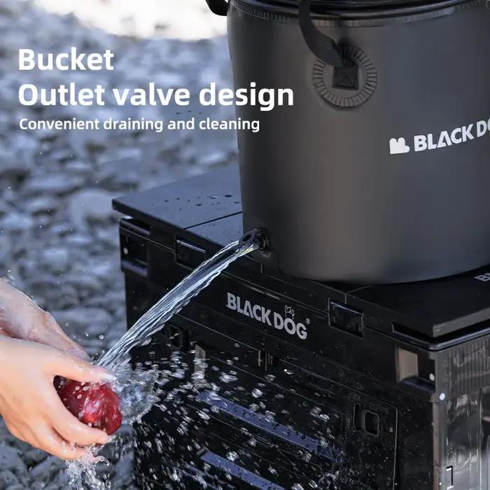 Blackdog seau rond d'eau pliant avec sortie de couvercle 20L Camping pêche sac de pique-nique en plein air boîte de rangement évier Portable