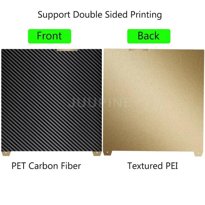 Plaque de construction K2 Plus 370x370 améliorée, feuille PEI plus épaisse, texture lisse, lit à ressort Flexible en acier K2P, plate-forme chauffante pour K2 Plus