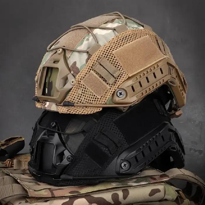 Housse de casque camouflage mesh pour chasse et paintball - Compatible Ops-Core Fast Helmet et modèles similaires
