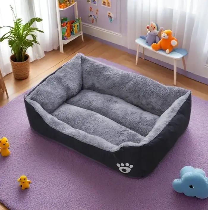 Tapis de couchage en peluche noir pour chiens antidérapant et résistant aux morsures pour la maison et les voyages occasions spéciales