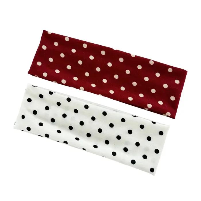 Bandeau Élastique De Yoga À Pois Bandeau De Maquillage Avec Motif De Points Pour Femmes Mode Coréen Absorbe La Sueur Pour Activités Sportives