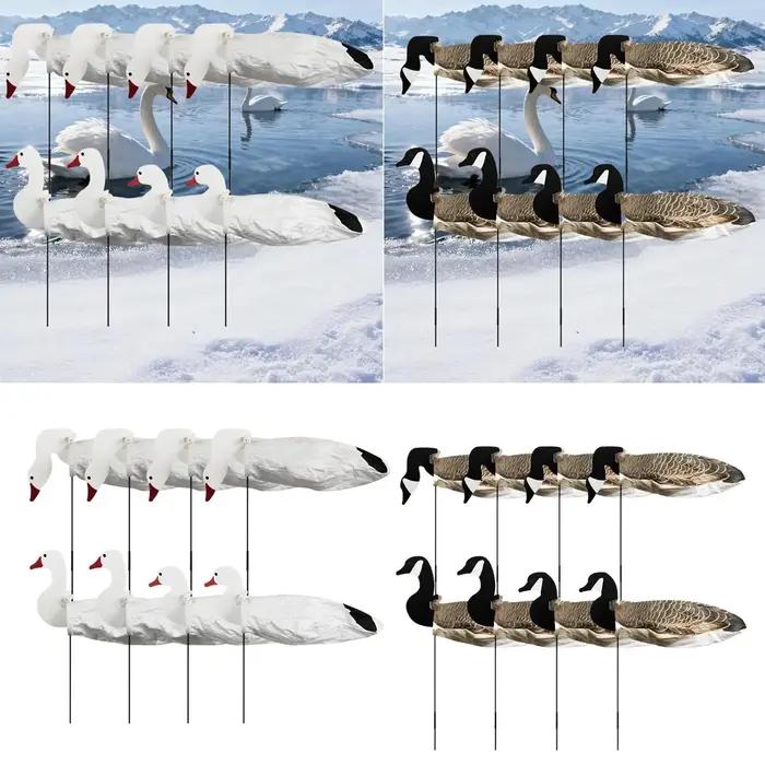 Leurres oie légers empilables avec mouvement - Résistants aux intempéries pour chasse étang et marais