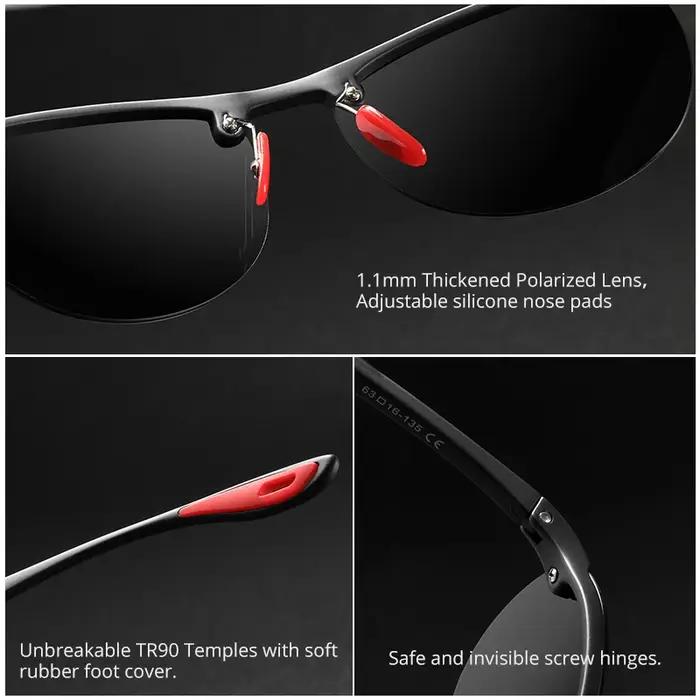 KDEAM – lunettes de soleil ovales sans bords pour hommes, polarisées, monture en matériau TR90, lent