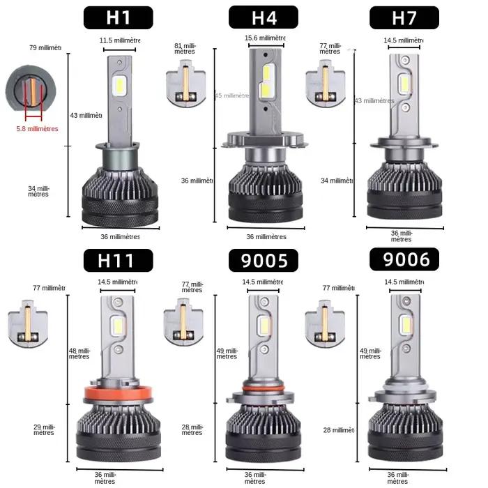 DAWNKNIGHT K5C 4300K 110W H7 H4 lampe à LED Double Tube de cuivre 3000K lumières Led pour voiture H1 H11 HB3 9005 HB4