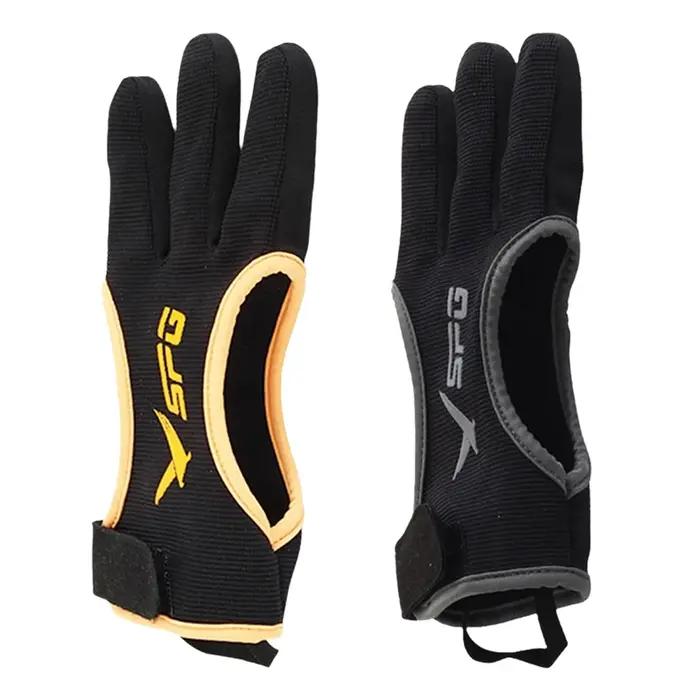 Gants de tir à l'arc 3 doigts en cuir anti-dérapant respirant pour chasse